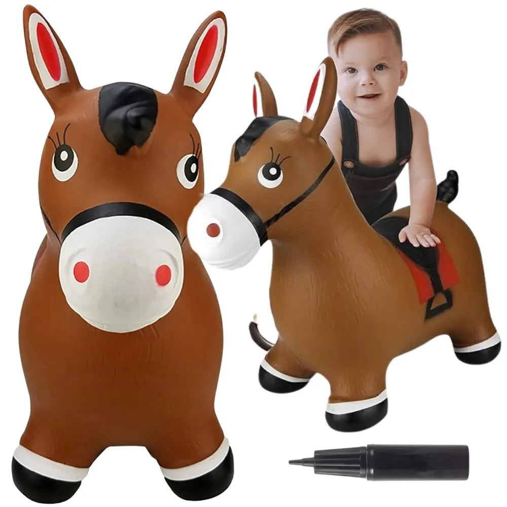 „WOOPIE“ guminis šokinėjimo žaislas – arkliukas + pompa